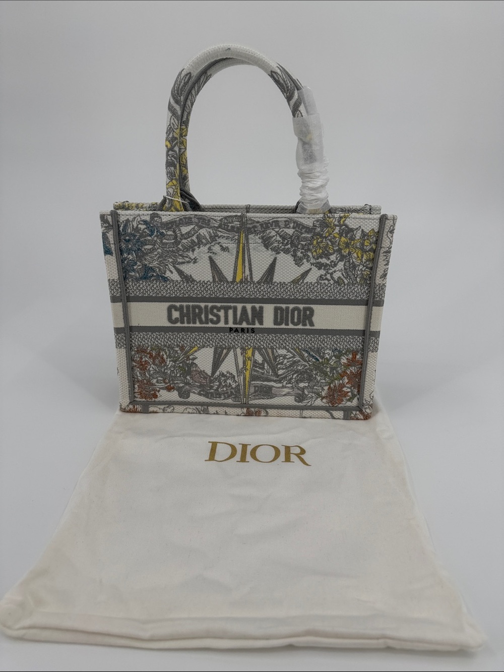 Small Book Tote Embroidered Canvas Reve d'Anfini  Tote Bag